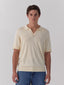 cream open collar knit polo one dna