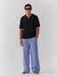 mens black knitted polo
