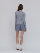 Three-Pocket Boxer Shorts in Navy Gingham - 100% Cotton
