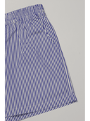 Three-Pocket Boxer Shorts - 100% Cotton Lounge Shorts - Blue & White Stripe