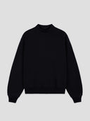 Black Mockneck Sweatshirt Heavyweight Cotton-Blend Sweatshirt One Dna Brand