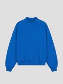 Electric blue mockneck sweatshirt heavywieght cotton-blend sweatshirt One Dna brand