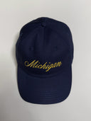 Michigan Script Dad Hat in Navy/Yellow
