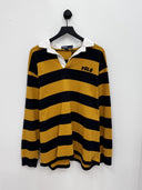 Vintage Ralph Lauren Maize & Blue Striped Rugby Polo