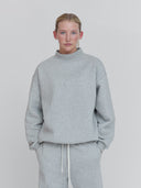 Mock Neck Sweatshirt in Heather Gray - Core