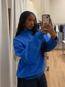 Mock Neck Sweatshirt in Electric Blue