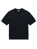 black mens knitted polo one dna