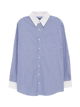 blue striped shirt with cuffs