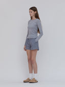 Three-Pocket Boxer Shorts in Navy Gingham - 100% Cotton