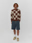 brown checkerboard sweater