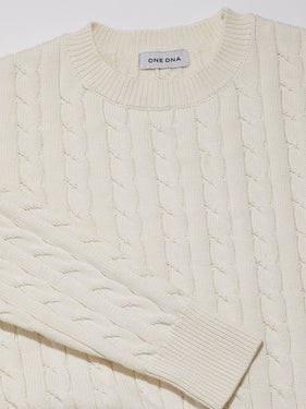 cable knit sweater cream