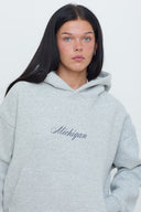 Michigan Script Hoodie in Heather Gray - Pre-Order All Sizes