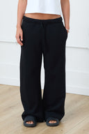 Wide-Leg Sweatpants in Black