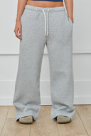 Wide-Leg Sweatpants in Heather Gray