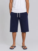 Cut-Off Sweatpant Shorts in Navy