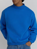 Mock Neck Sweatshirt in Electric Blue - Core