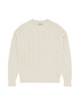 cream cable knit sweater cotton one dna