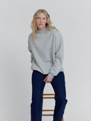 Mock Neck Sweatshirt in Heather Gray - Core