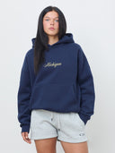 Michigan Script Hoodie in Navy - Pre-Order All Sizes