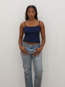 Manon Ribbed Cami in Navy