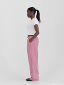 Poplin Lounge Pants in Red & White Gingham - 100% Cotton