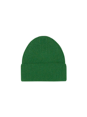 green wool beanie