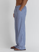 Poplin Lounge Pants in Blue & White Stripe - 100% Cotton
