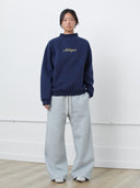 Michigan Script Mock Neck Sweatshirt in Navy PRE-ORDER