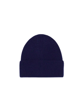 navy wool beanie