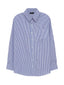 oversized blue and white striped button up shirt