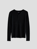 Ribbed Henley Black