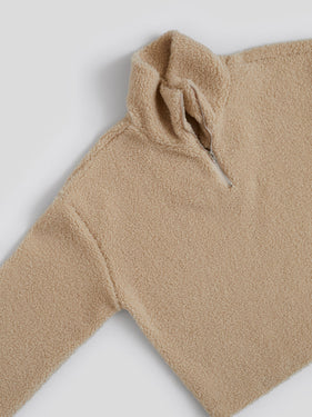 Teddy Fleece Quarter Zip Sand