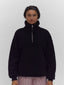 teddy fleece half zip black