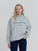 university flower shop heather gray mockneck sweatshirt