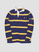 Vintage Ralph Lauren Rugby Polo Navy & Yellow Stripe