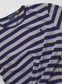 Vintage Polo Ralph Lauren Navy & Heather Gray Striped Tee