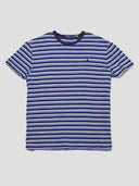 Vintage Polo Ralph Lauren White & Multi-Blue Striped Tee