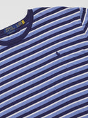 Vintage Polo Ralph Lauren White & Multi-Blue Striped Tee