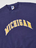 Vintage Michigan Crewneck Sweatshirt Sleeve Motif