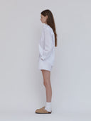 Three-Pocket Boxer Shorts - 100% Cotton Lounge Shorts - White