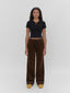 women's dark brown corduroy pants one dna