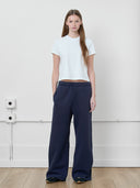 Wide-Leg Sweatpants in Navy